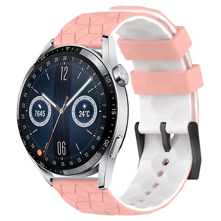 For Huawei Watch GT3 46mm 22mm Football Pattern Two-Color Silicone Watch Band