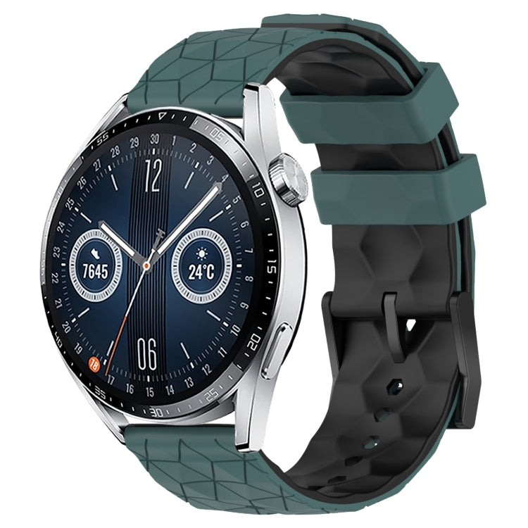 For Huawei Watch GT3 46mm 22mm Football Pattern Two-Color Silicone Watch Band