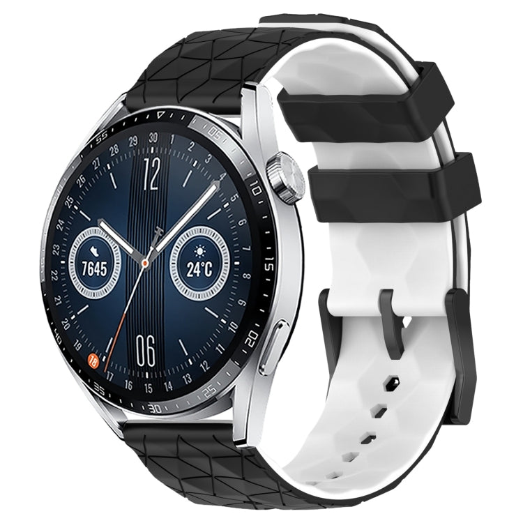 For Huawei Watch GT3 46mm 22mm Football Pattern Two-Color Silicone Watch Band