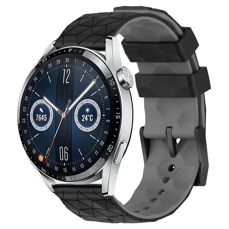 For Huawei Watch GT3 46mm 22mm Football Pattern Two-Color Silicone Watch Band