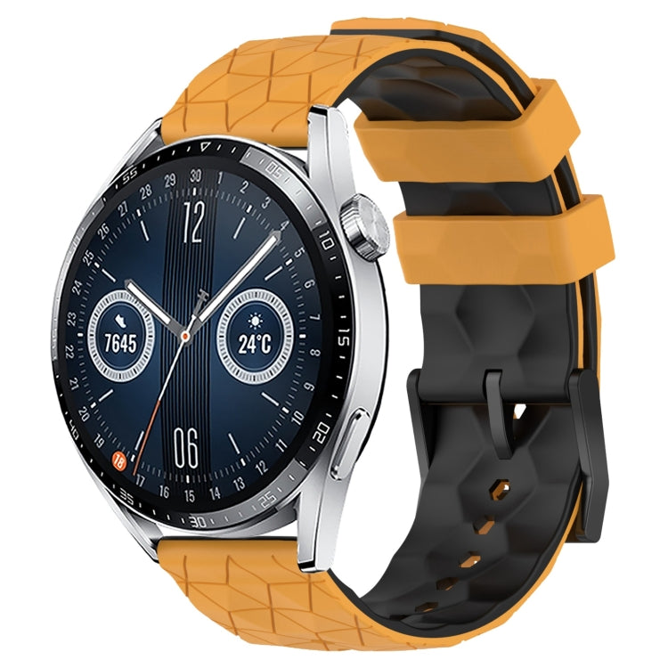 For Huawei Watch GT3 46mm 22mm Football Pattern Two-Color Silicone Watch Band