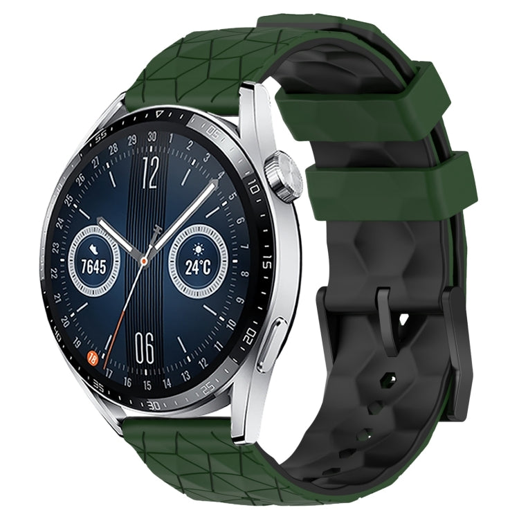 For Huawei Watch GT3 46mm 22mm Football Pattern Two-Color Silicone Watch Band