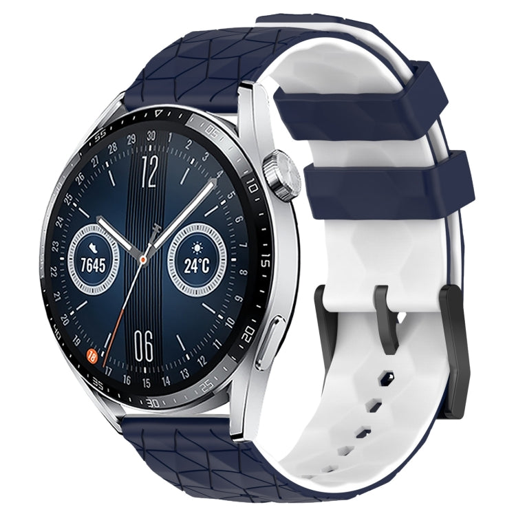 For Huawei Watch GT3 46mm 22mm Football Pattern Two-Color Silicone Watch Band