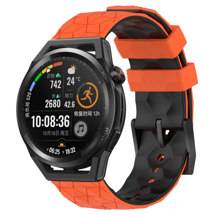 For Huawei Watch GT Runner 22mm Football Pattern Two-Color Silicone Watch Band