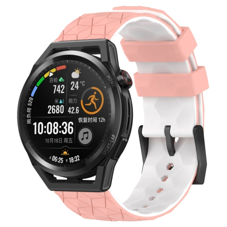 For Huawei Watch GT Runner 22mm Football Pattern Two-Color Silicone Watch Band