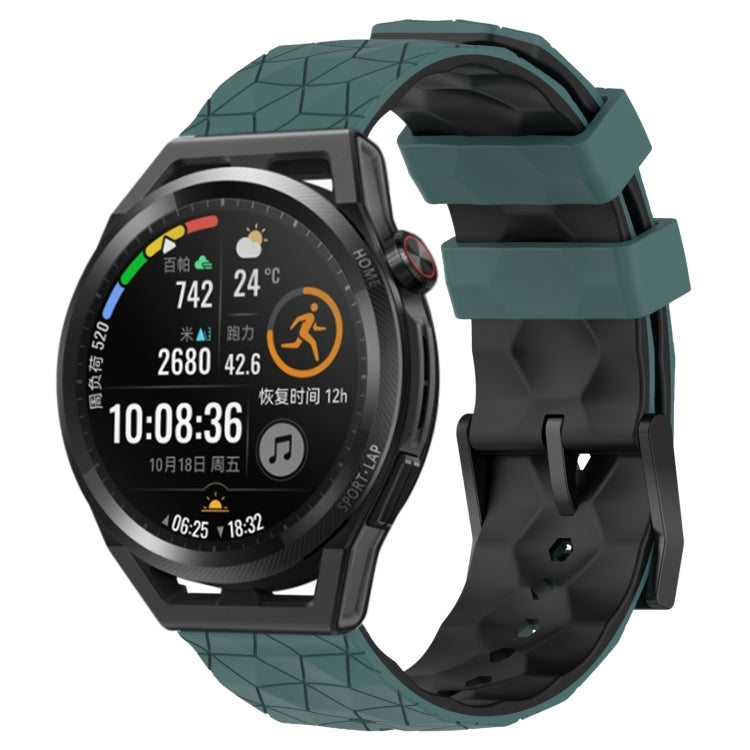 For Huawei Watch GT Runner 22mm Football Pattern Two-Color Silicone Watch Band