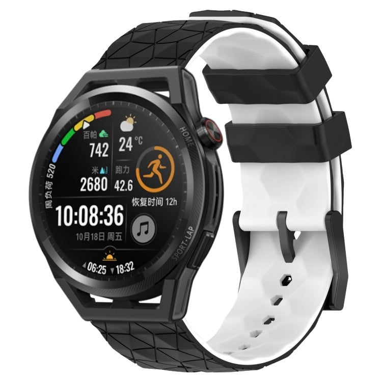 For Huawei Watch GT Runner 22mm Football Pattern Two-Color Silicone Watch Band