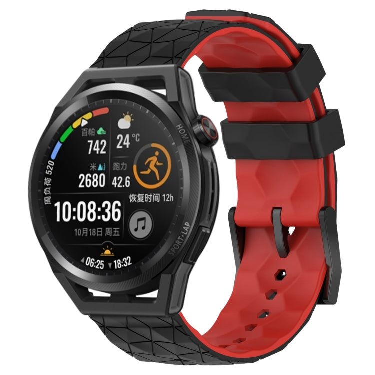 For Huawei Watch GT Runner 22mm Football Pattern Two-Color Silicone Watch Band