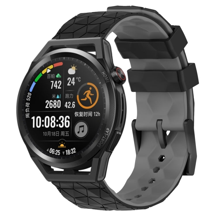 For Huawei Watch GT Runner 22mm Football Pattern Two-Color Silicone Watch Band