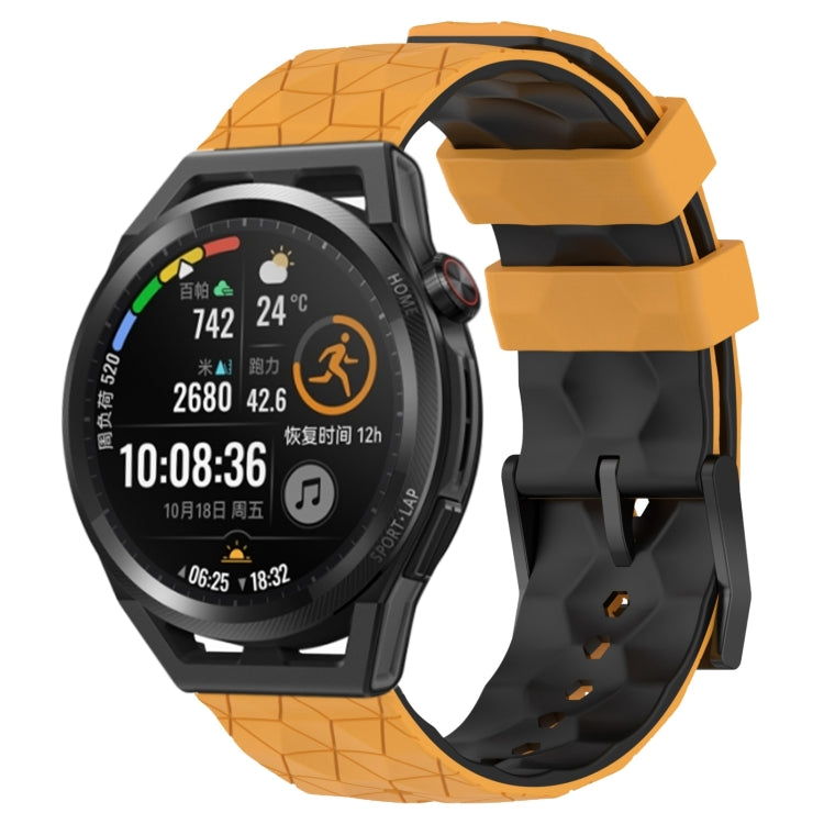 For Huawei Watch GT Runner 22mm Football Pattern Two-Color Silicone Watch Band