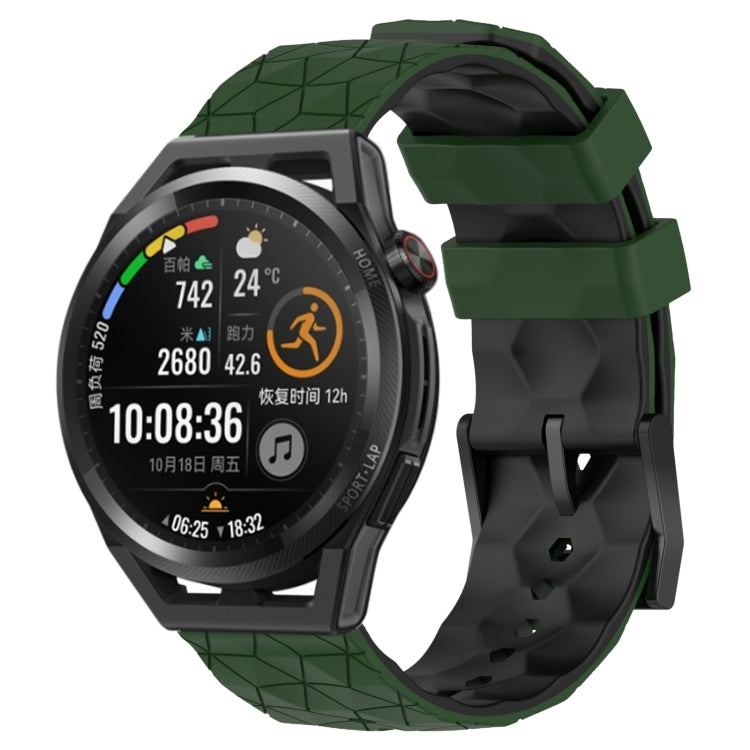 For Huawei Watch GT Runner 22mm Football Pattern Two-Color Silicone Watch Band