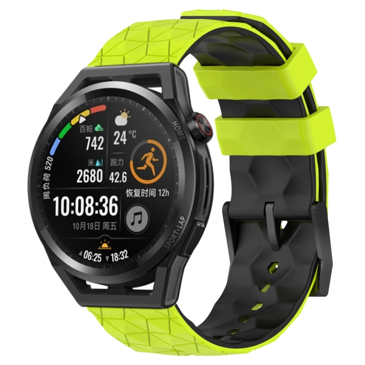 For Huawei Watch GT Runner 22mm Football Pattern Two-Color Silicone Watch Band