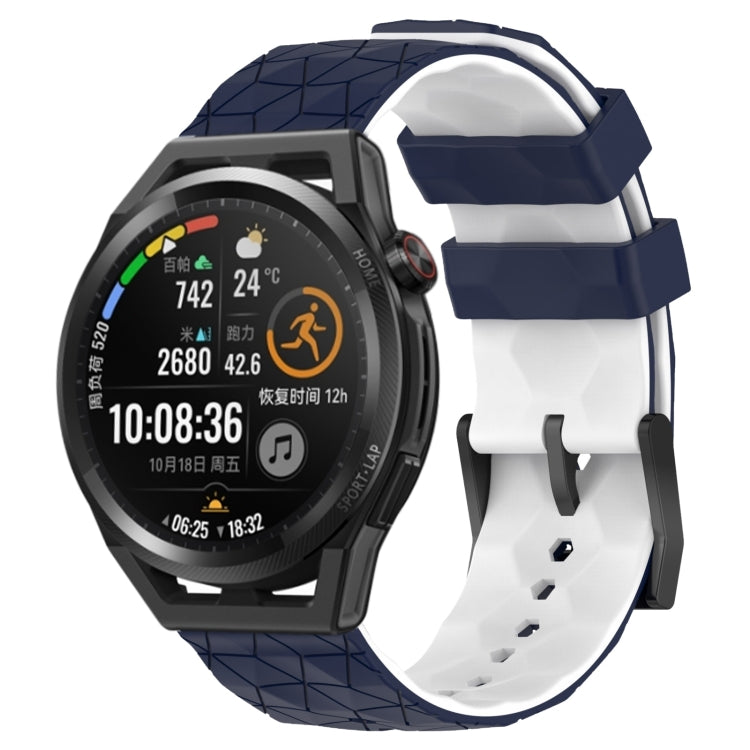 For Huawei Watch GT Runner 22mm Football Pattern Two-Color Silicone Watch Band