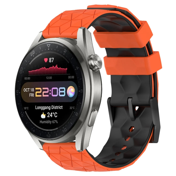 For Huawei Watch 3 Pro New 22mm Football Pattern Two-Color Silicone Watch Band