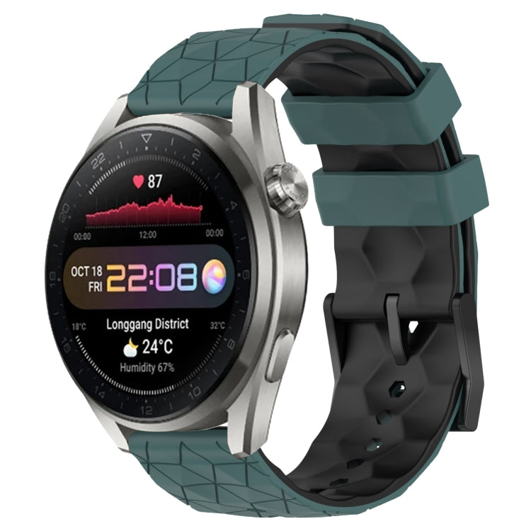 For Huawei Watch 3 Pro New 22mm Football Pattern Two-Color Silicone Watch Band