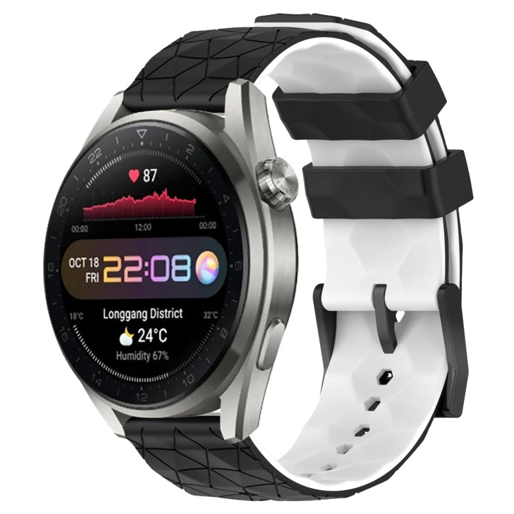 For Huawei Watch 3 Pro New 22mm Football Pattern Two-Color Silicone Watch Band