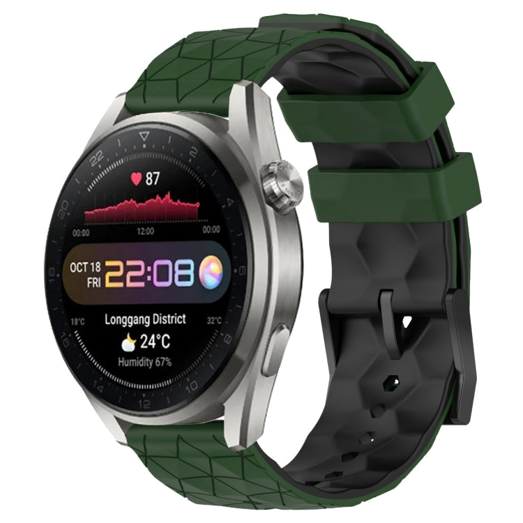 For Huawei Watch 3 Pro New 22mm Football Pattern Two-Color Silicone Watch Band