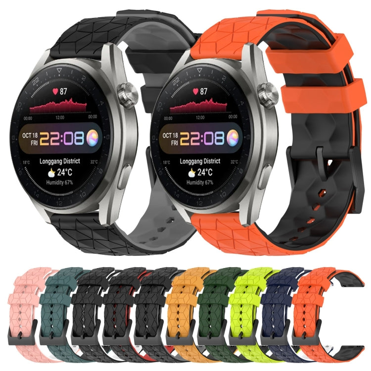 For Huawei Watch 3 Pro New 22mm Football Pattern Two-Color Silicone Watch Band