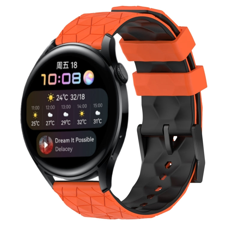 For Huawei Watch 3 22mm Football Pattern Two-Color Silicone Watch Band