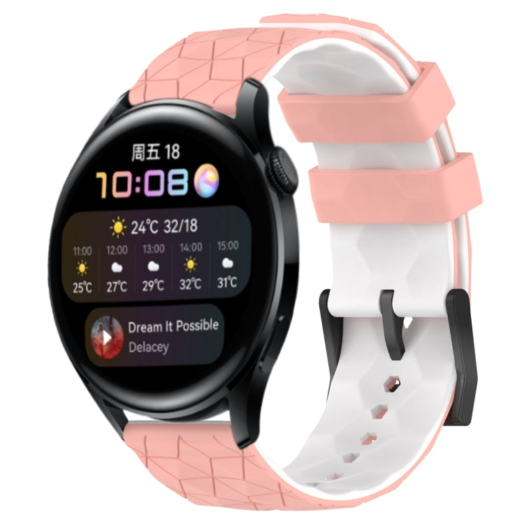 For Huawei Watch 3 22mm Football Pattern Two-Color Silicone Watch Band