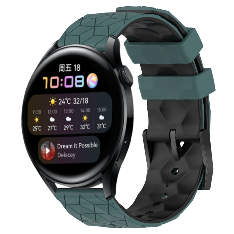 For Huawei Watch 3 22mm Football Pattern Two-Color Silicone Watch Band