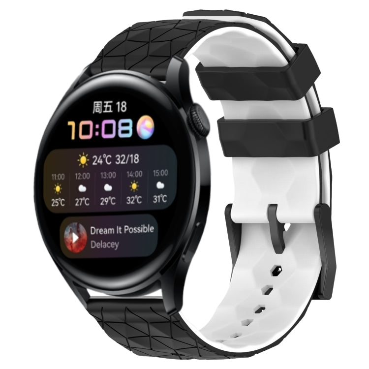 For Huawei Watch 3 22mm Football Pattern Two-Color Silicone Watch Band