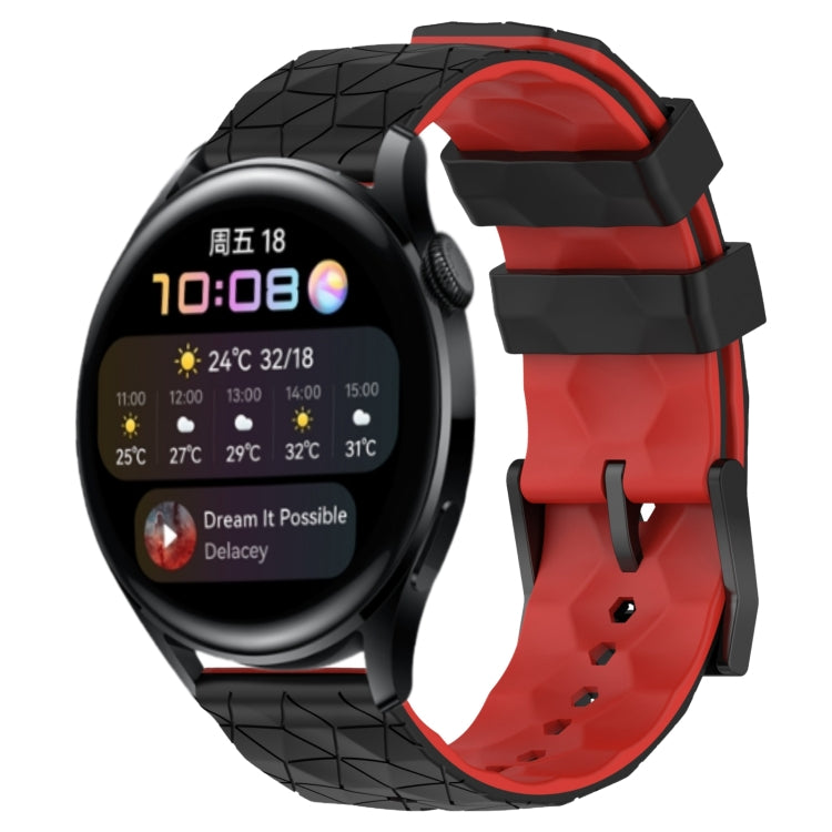 For Huawei Watch 3 22mm Football Pattern Two-Color Silicone Watch Band