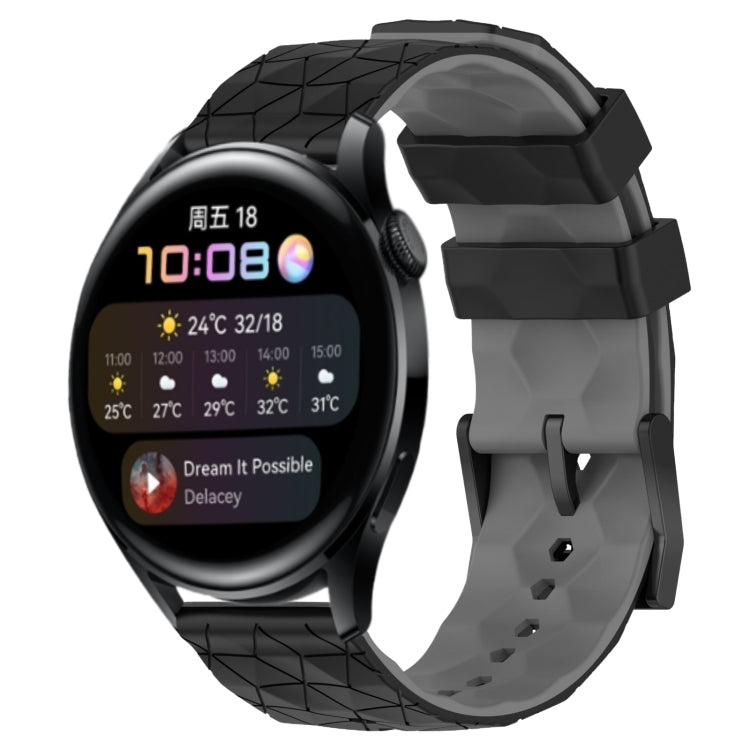 For Huawei Watch 3 22mm Football Pattern Two-Color Silicone Watch Band