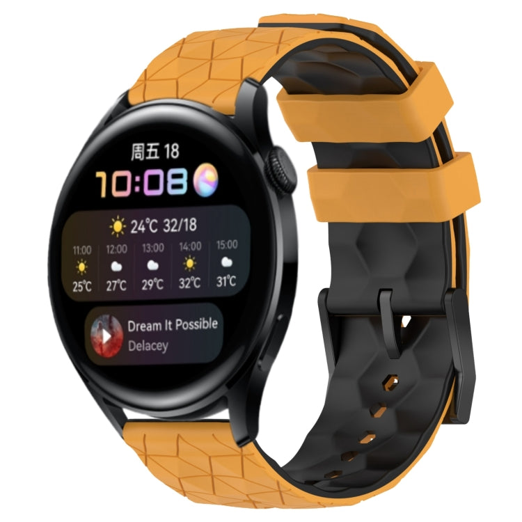For Huawei Watch 3 22mm Football Pattern Two-Color Silicone Watch Band