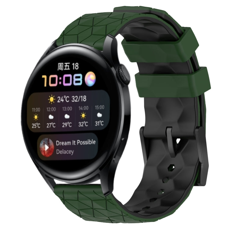 For Huawei Watch 3 22mm Football Pattern Two-Color Silicone Watch Band
