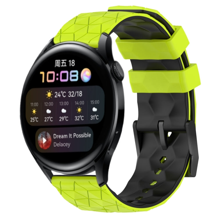 For Huawei Watch 3 22mm Football Pattern Two-Color Silicone Watch Band