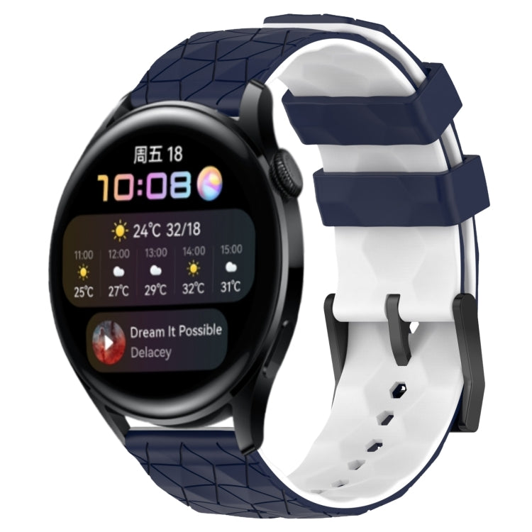 For Huawei Watch 3 22mm Football Pattern Two-Color Silicone Watch Band