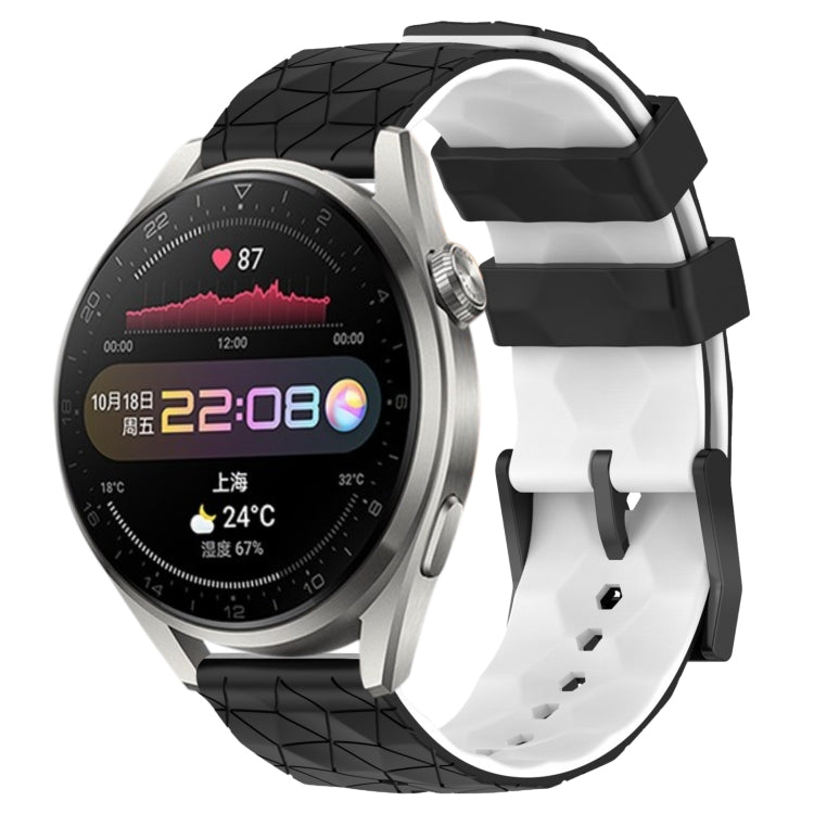 For Huawei Watch 3 Pro 22mm Football Pattern Two-Color Silicone Watch Band