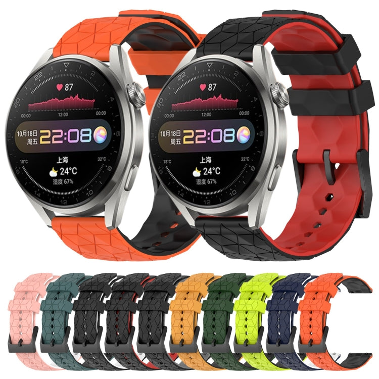 For Huawei Watch 3 Pro 22mm Football Pattern Two-Color Silicone Watch Band
