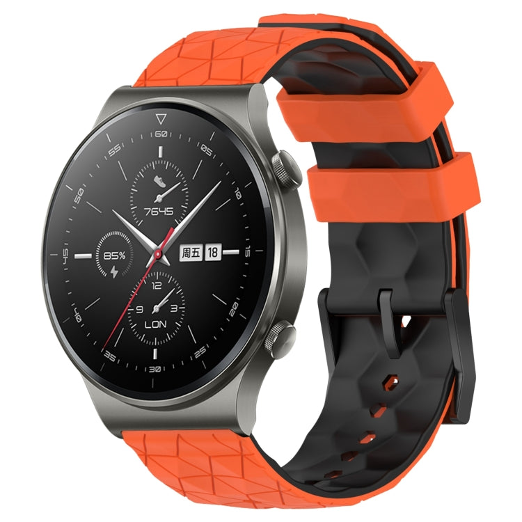 For Huawei GT2 Pro 22mm Football Pattern Two-Color Silicone Watch Band