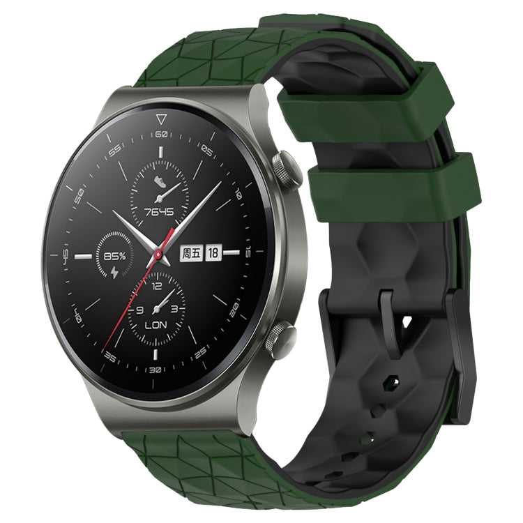 For Huawei GT2 Pro 22mm Football Pattern Two-Color Silicone Watch Band
