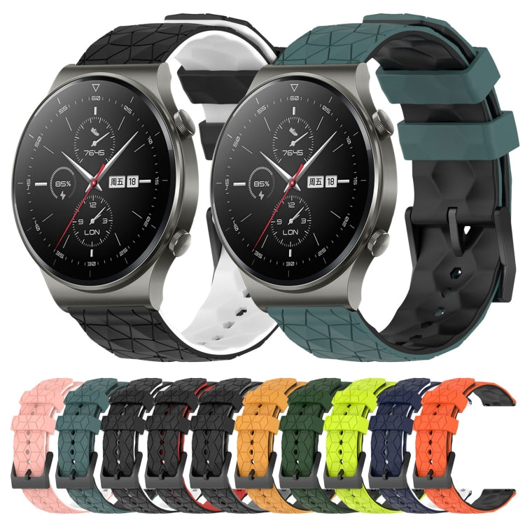For Huawei GT2 Pro 22mm Football Pattern Two-Color Silicone Watch Band