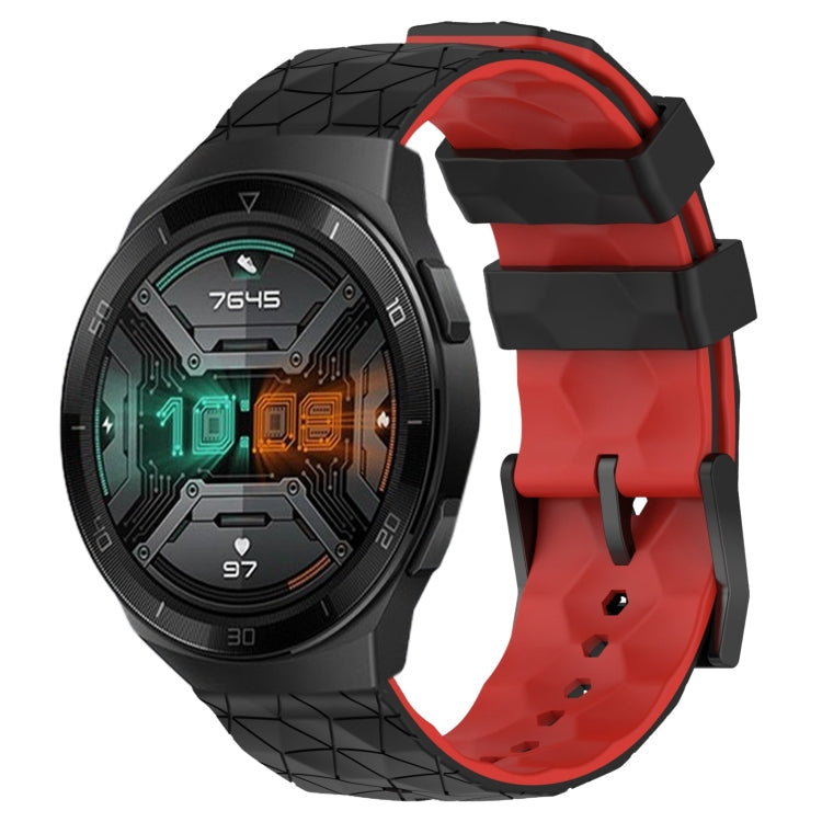For Huawei Watch GT 2E 22mm Football Pattern Two-Color Silicone Watch Band