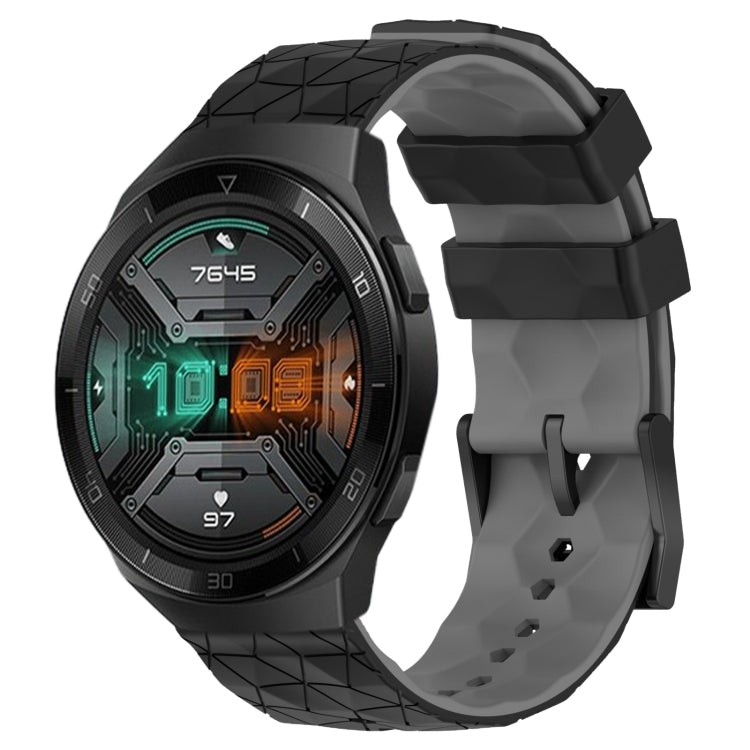 For Huawei Watch GT 2E 22mm Football Pattern Two-Color Silicone Watch Band