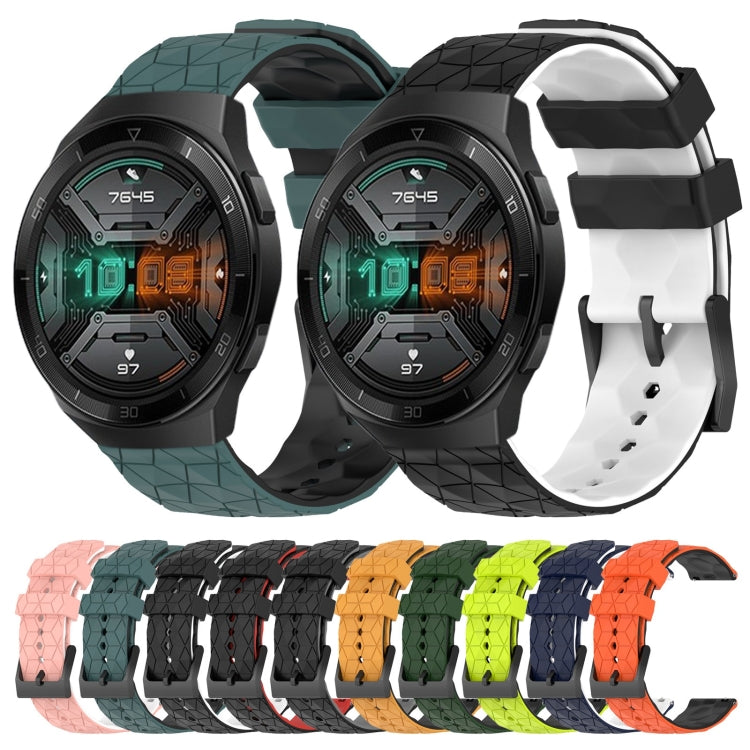For Huawei Watch GT 2E 22mm Football Pattern Two-Color Silicone Watch Band