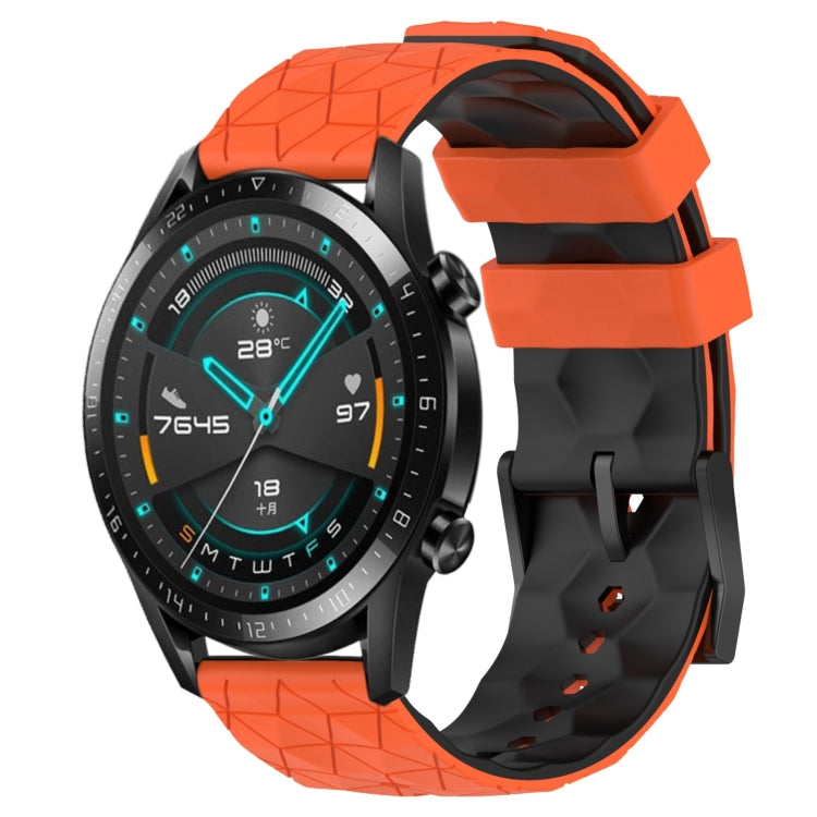 For Huawei GT2 46mm 22mm Football Pattern Two-Color Silicone Watch Band