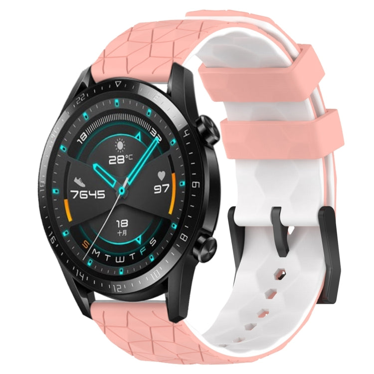 For Huawei GT2 46mm 22mm Football Pattern Two-Color Silicone Watch Band