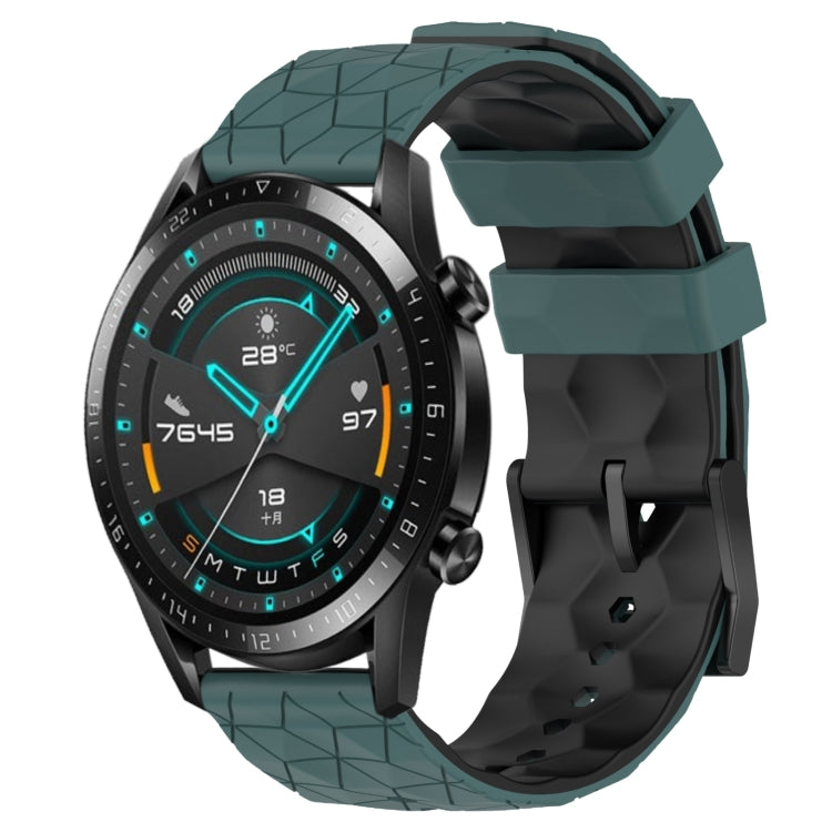 For Huawei GT2 46mm 22mm Football Pattern Two-Color Silicone Watch Band