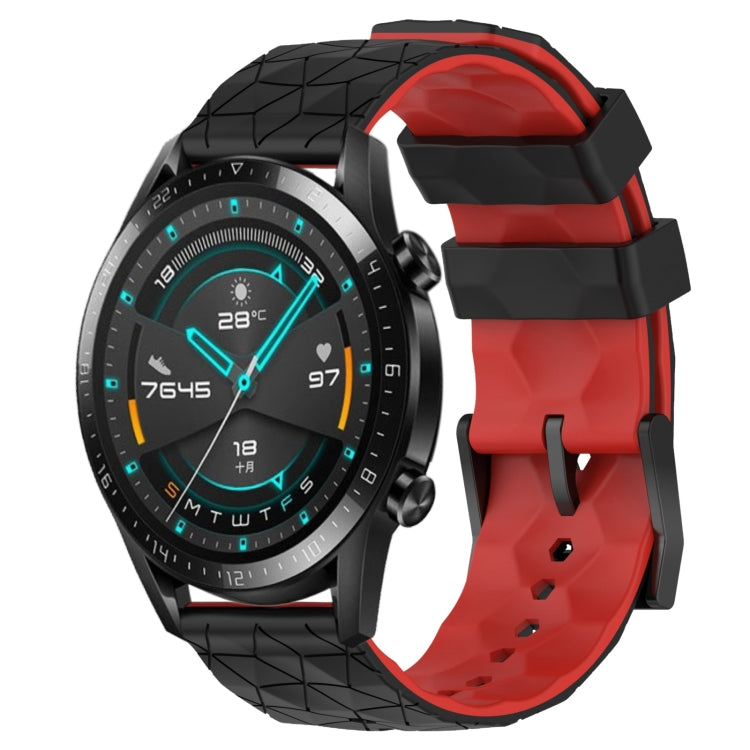 For Huawei GT2 46mm 22mm Football Pattern Two-Color Silicone Watch Band