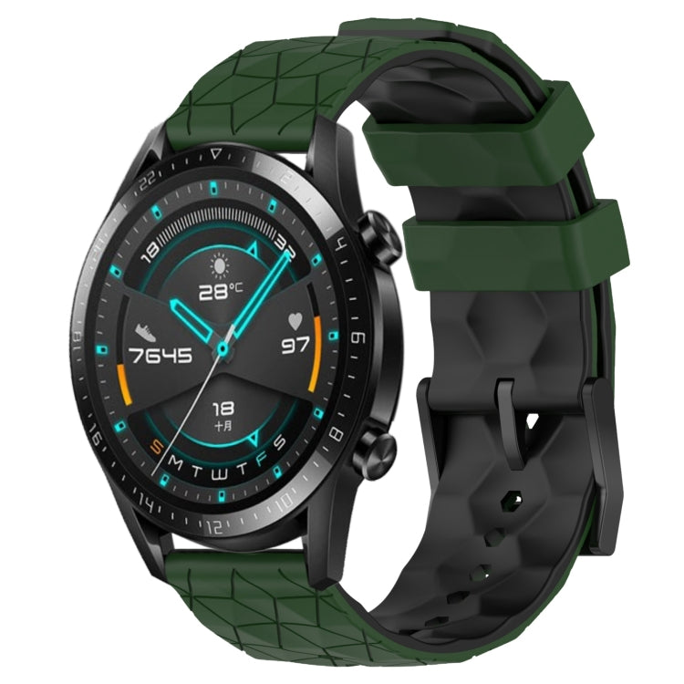 For Huawei GT2 46mm 22mm Football Pattern Two-Color Silicone Watch Band