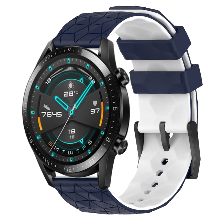 For Huawei GT2 46mm 22mm Football Pattern Two-Color Silicone Watch Band