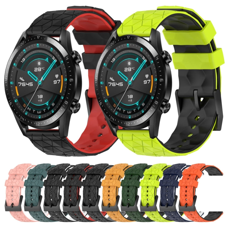 For Huawei GT2 46mm 22mm Football Pattern Two-Color Silicone Watch Band