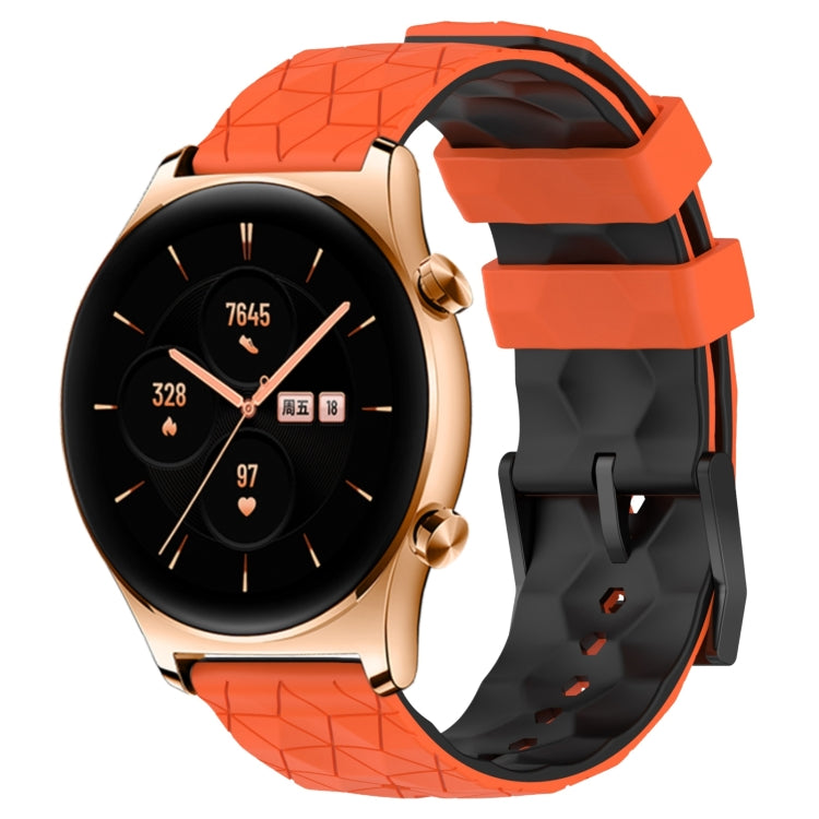 For Honor Watch GS 3 22mm Football Pattern Two-Color Silicone Watch Band