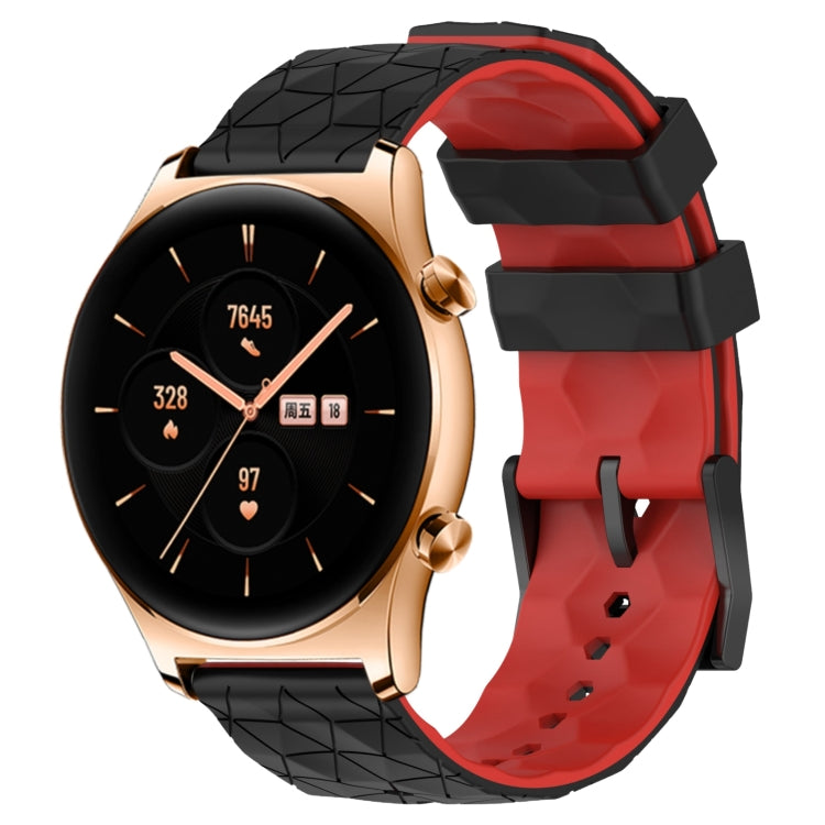 For Honor Watch GS 3 22mm Football Pattern Two-Color Silicone Watch Band