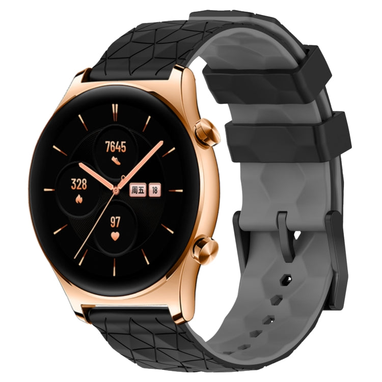 For Honor Watch GS 3 22mm Football Pattern Two-Color Silicone Watch Band